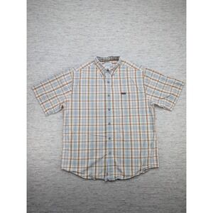 Carhartt Plaid Shirt Short Sleeve Button Up Casual Work Shirt‎ Mens L